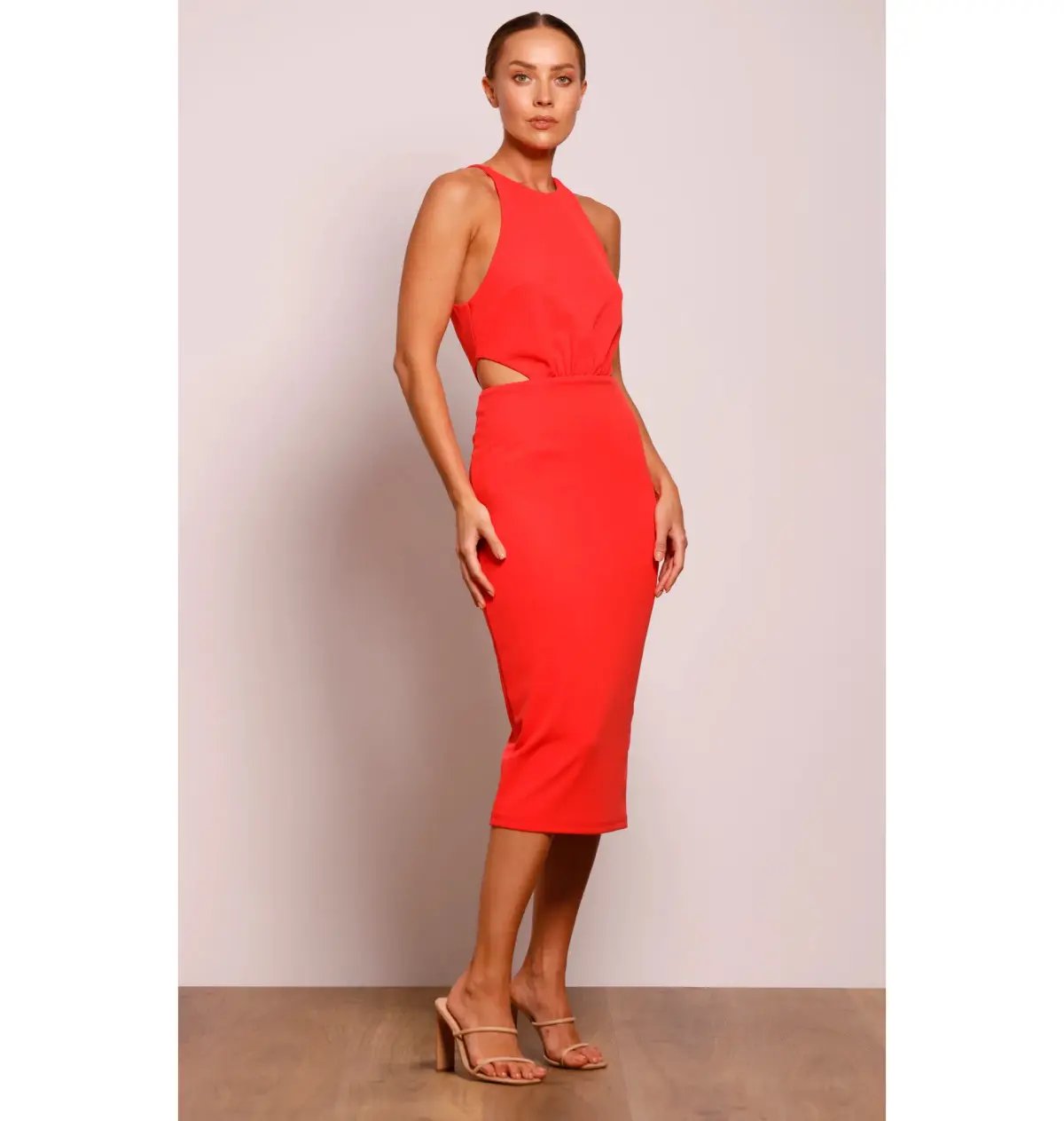 Pasduchas Kiss Up Midi Dress Coral Size AU 10 photo 3