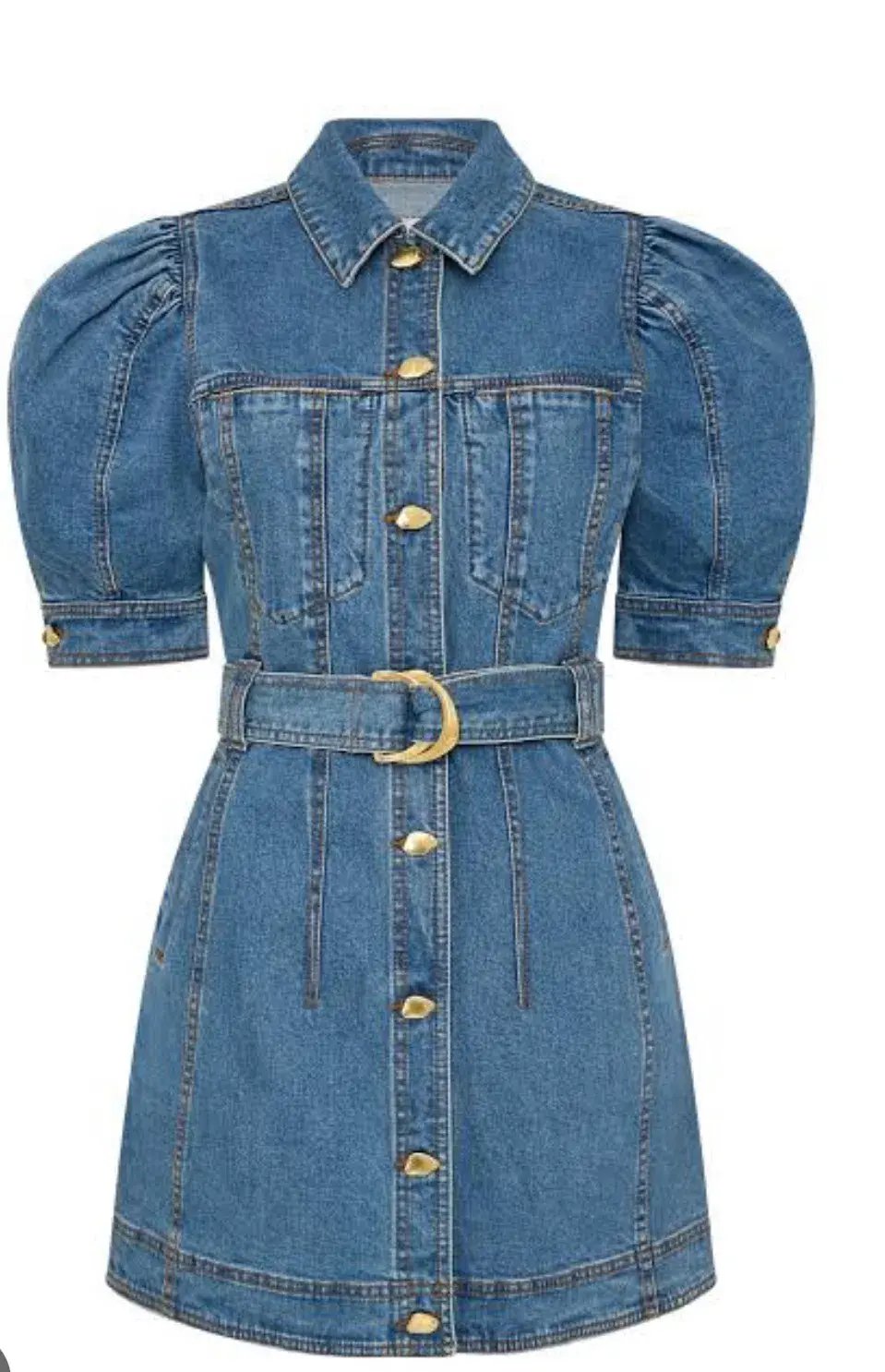 Aje Adriana Puff Sleeve Mini Dress 90s Wash Size 8 photo 4