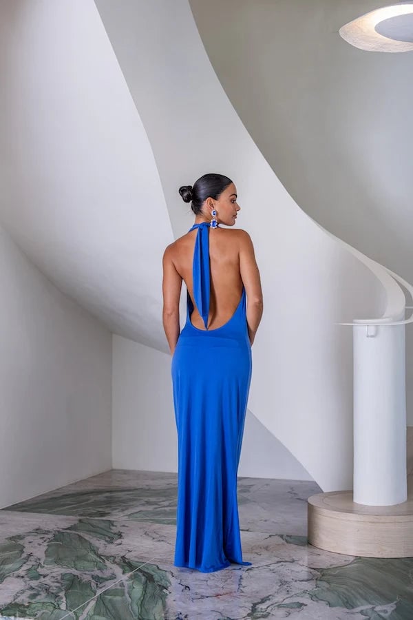 SNEAKY LINK SAINT PLUNGE MAXI DRESS - SAPPHIRE photo 4