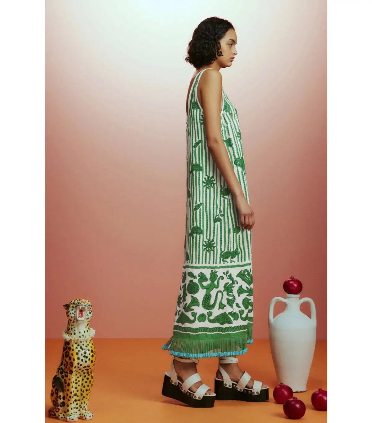 Alemais Lulu Sleeveless Mini Dress Green Print Size AU 10 photo 3