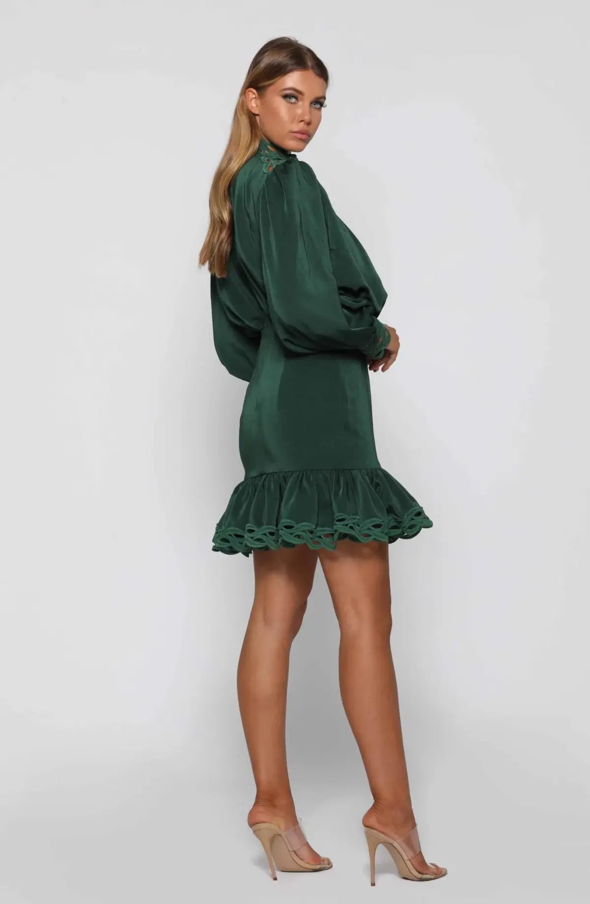 Elle Zeitoune Leonardo Dress Forest Green Size 8 photo 2