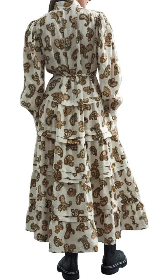 Alemais Mia Midi Dress Cream Paisley Size 10 photo 4