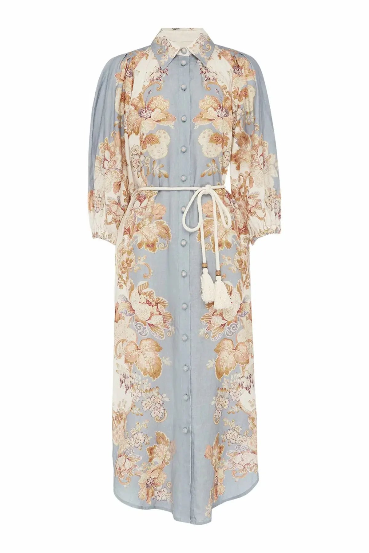 Alemais Blythe Midi Shirtdress Sky Blue Size AU 6 photo 3