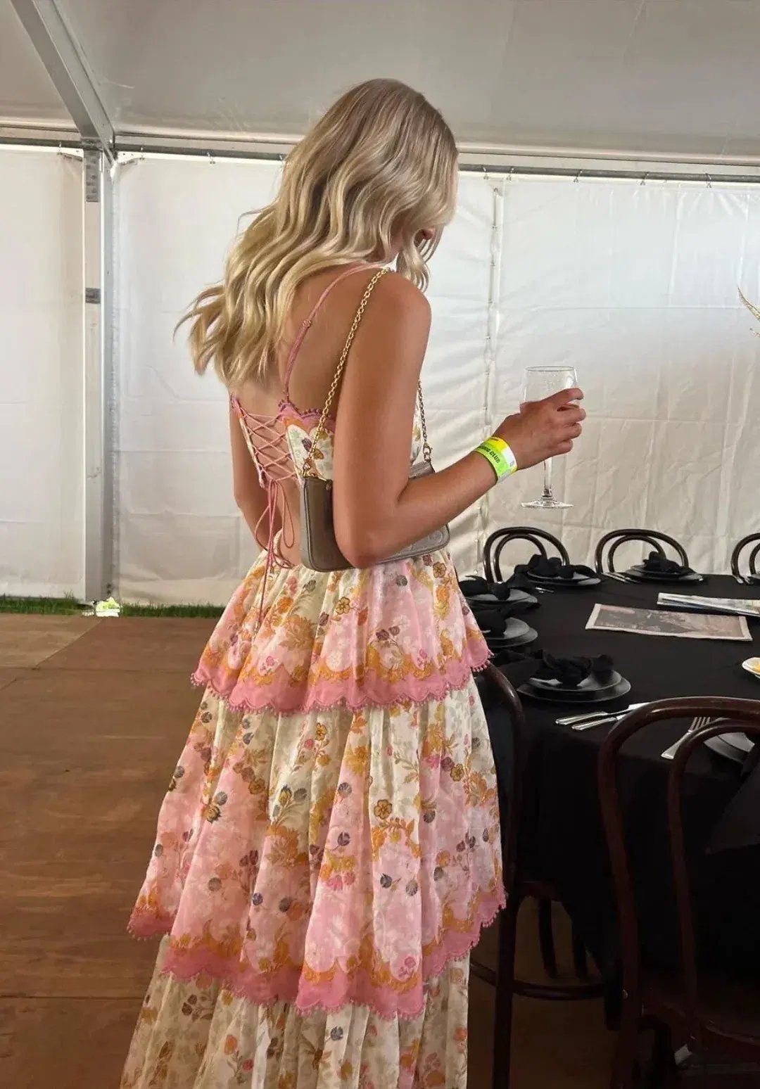 Zimmermann Laurel Frill Dress Pink & Green Floral Size 3 / AU 14 photo 3