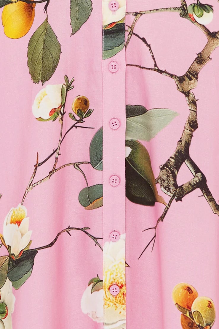 LEO LIN BECCA SHORT SLEEVE MIDI DRESS - CAMELIA PRINT photo 5