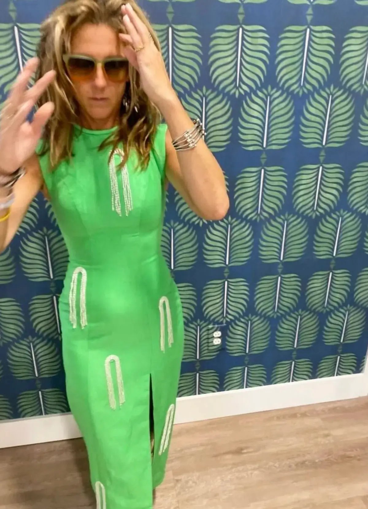 Alemais Dazzle Midi Dress Green Size 12 photo 3