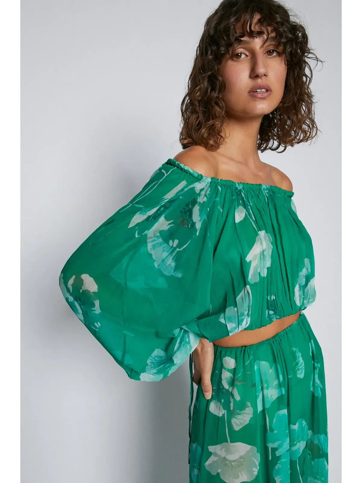Scanlan Theodore Georgette Floral Set Kelly Green Size AU 8 photo 3