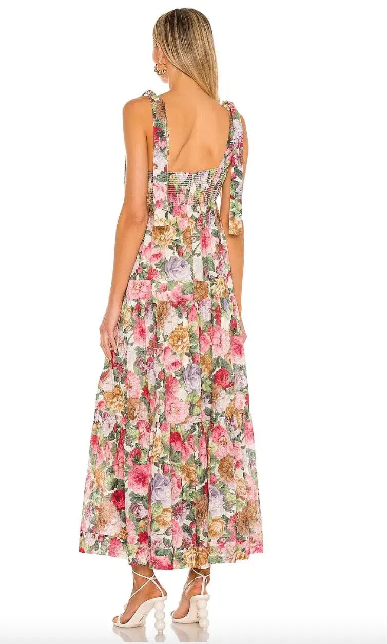 Zimmermann Mae Tie Shoulder Dress Rose Floral Size 2 / AU 12 photo 2