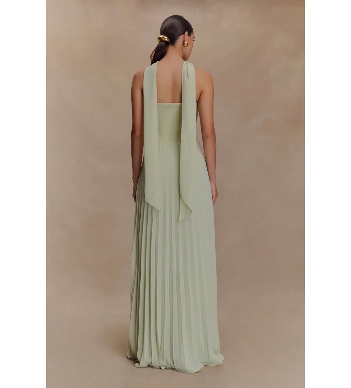 Meshki Chiffon Scarf Maxi Dress Sage Size 10 photo 2