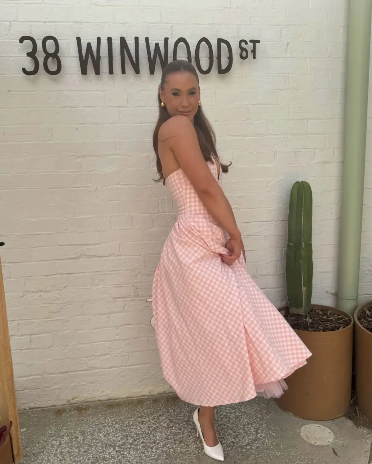House of CB Marilyn Gingham Halter Midi Sundress Strawberry Shortcake Size S / AU 8 photo 4