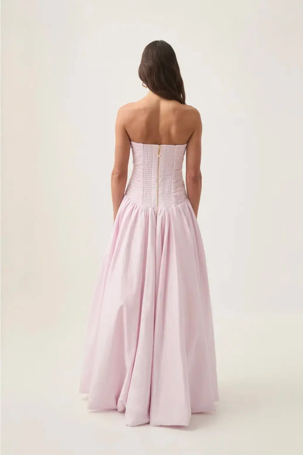 AJE Violette Bubble Hem Gown in Pastel Pink Size 14 photo 3