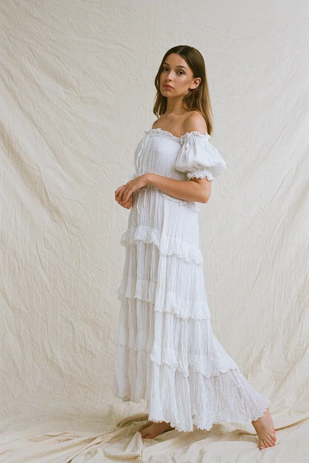 Rooh Collective Esha II Maxi Dress White Size L/AU 10 photo 2