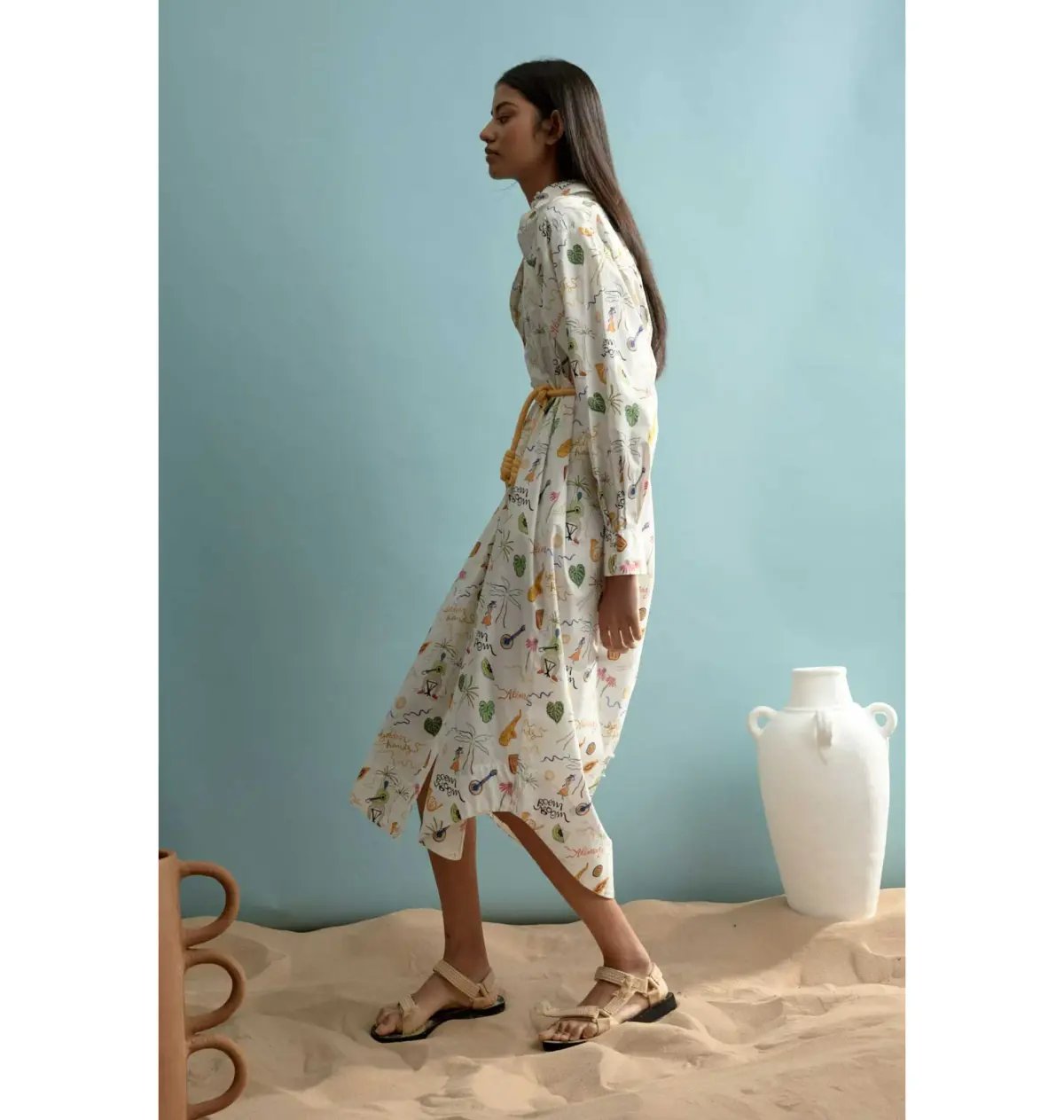 Alemais Golden Hands Shirt Dress Multi Size AU 8 photo 3