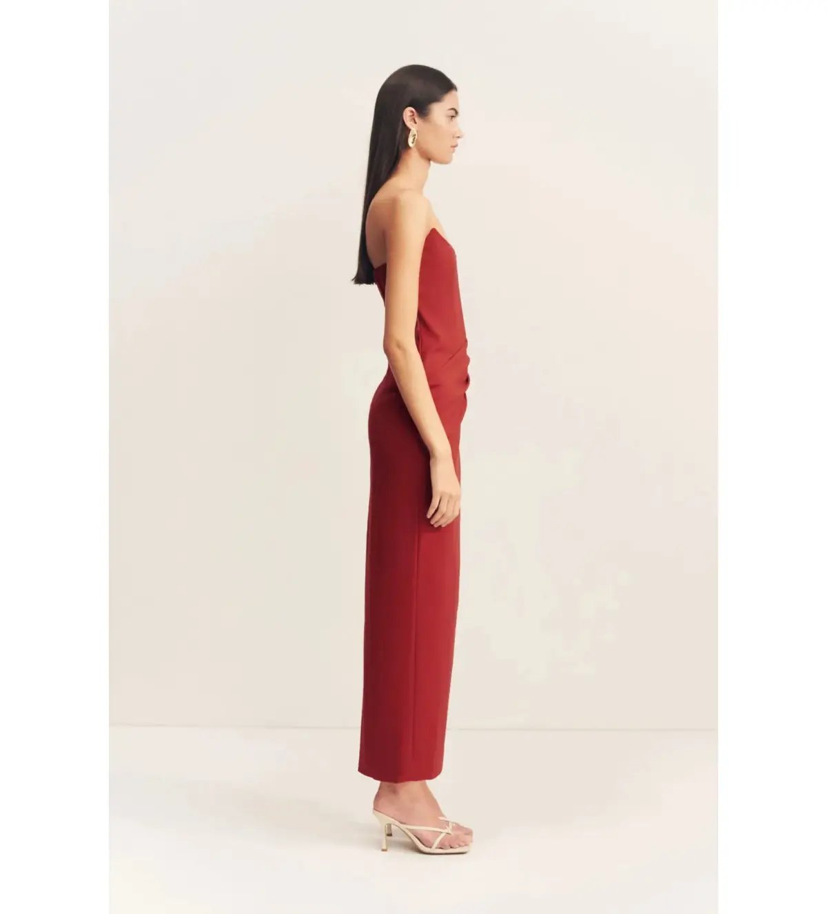 Shona Joy Lani Corset Maxi Dress in Red Dahlia Size AU 10 photo 3