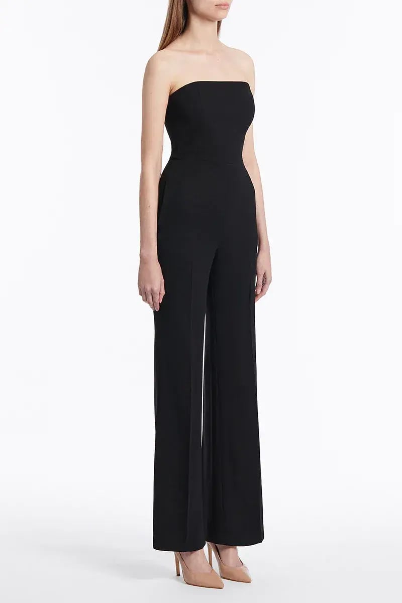 Carla Zampatti Crepe Strapless Jumpsuit Black Size XS / Au 6 photo 2