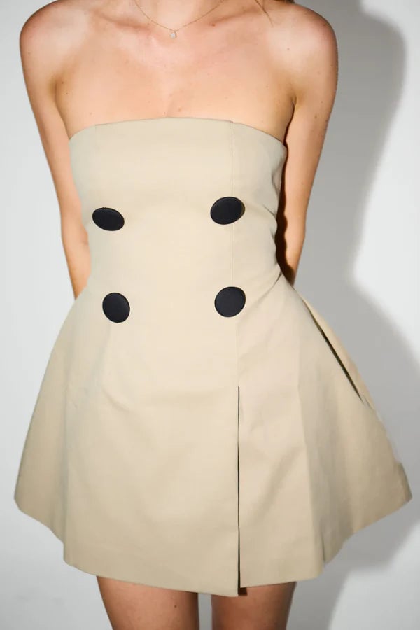 ODD MUSE THE ULTIMATE MUSE TRENCH MINI DRESS - BEIGE photo 8