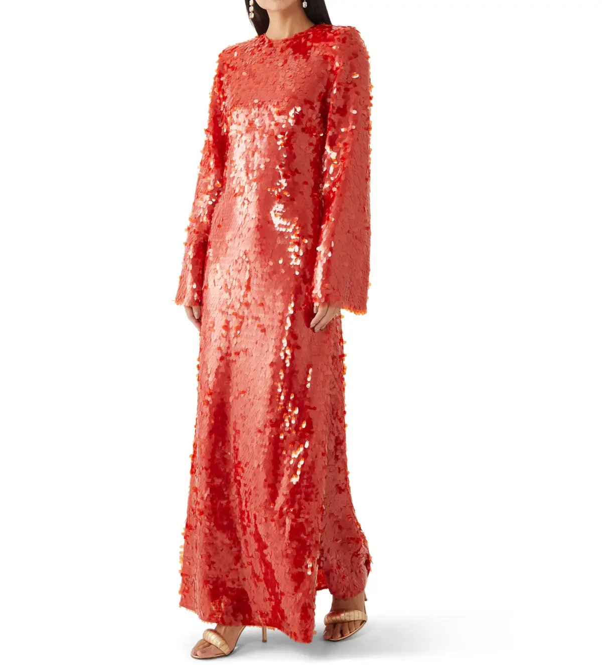 Alemais Geanie Sequin Long Gown in Red Size XL / AU 14 photo 2
