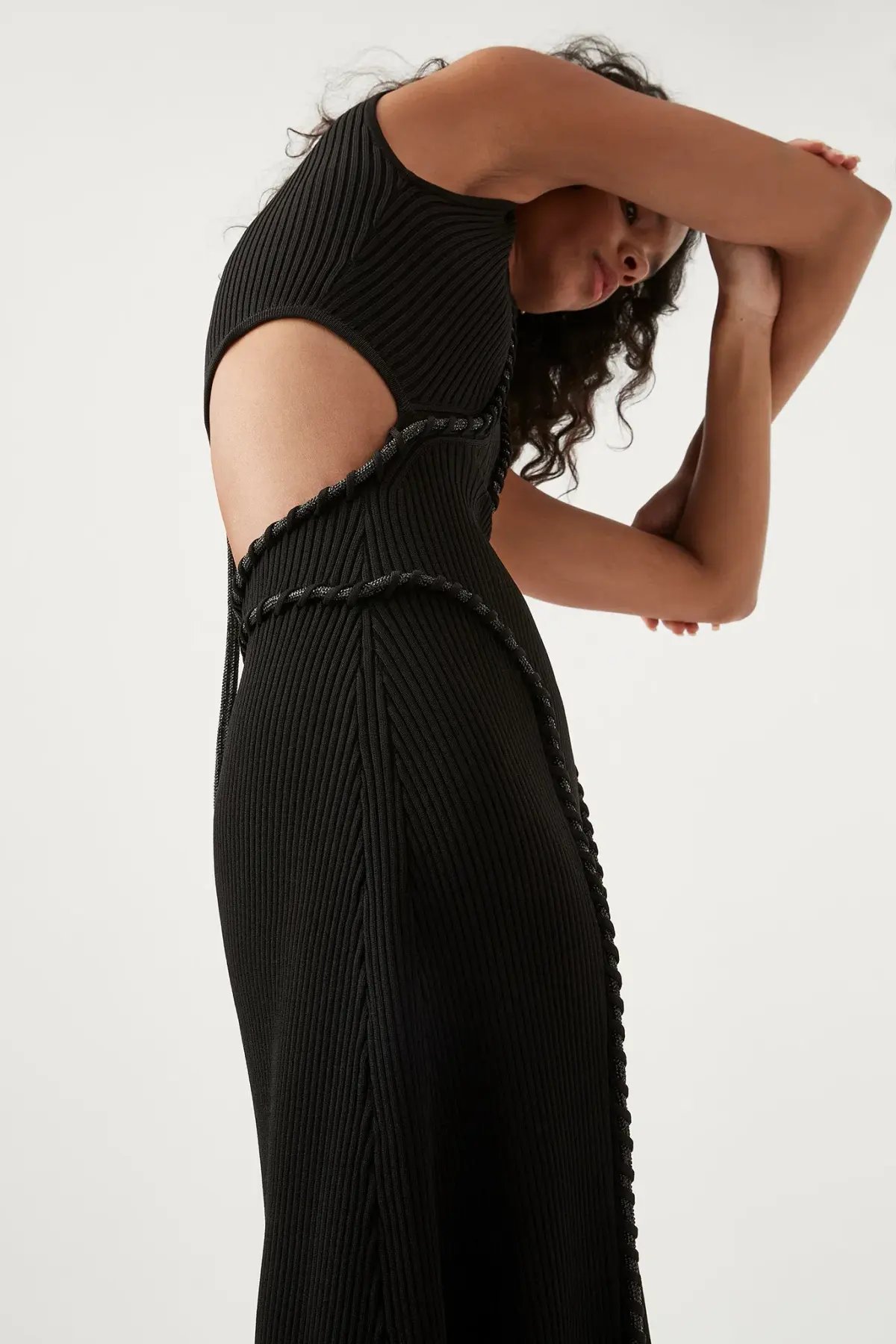 Aje Arp Cut Out Knit Midi Dress Black Size S / Au 8 photo 5