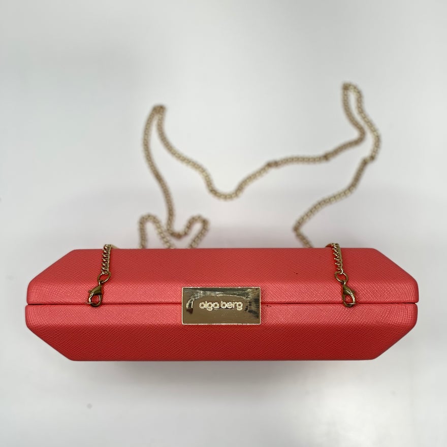 Olga Berg Ava Rectangular Clutch - Coral photo 3