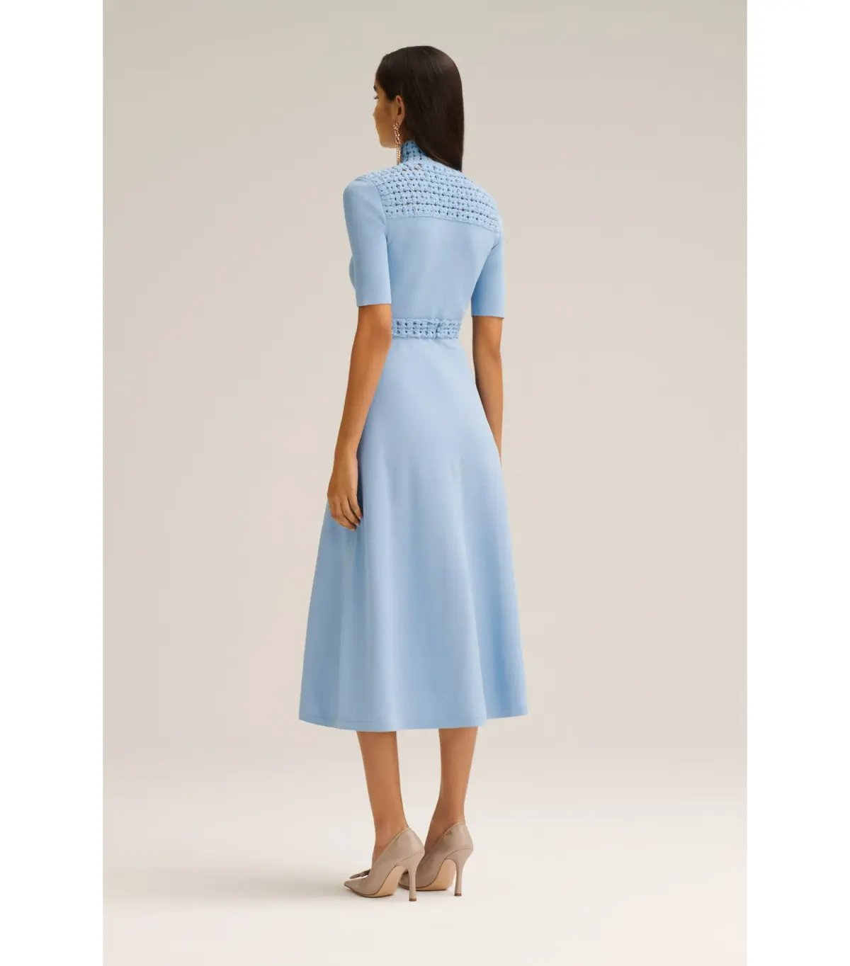 Scanlan Theodore Crepe Knit Daisy Soft Dress Denim Size M / AU 10 photo 3