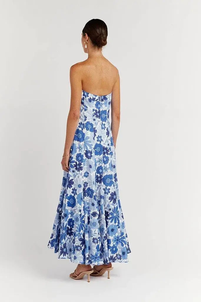 Dissh Lori Bloom Linen Panel Midi Dress Print Size 8 photo 2