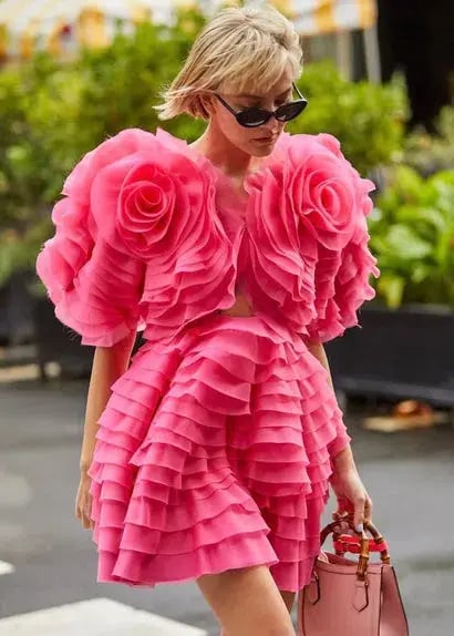 Aje Armour Ruffle Mini Dress Pink Size AU 14 photo 4