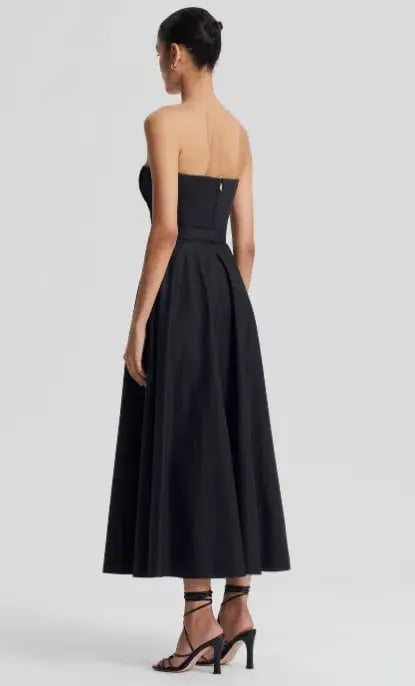 Scanlan Theodore Parachute Bustier Midi Dress Black Size 10 photo 3