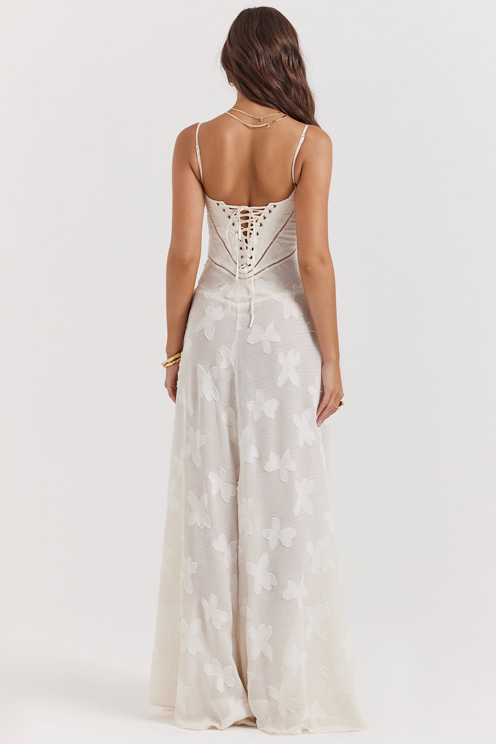 HOUSE OF CB SEREN FLORAL LACE BACK MAXI DRESS - VINTAGE CREAM photo 9