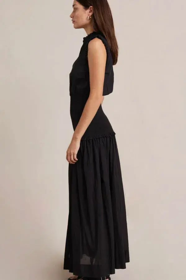 Bec & Bridge Felice Shirred Maxi Dress Black Size 8 / S photo 4