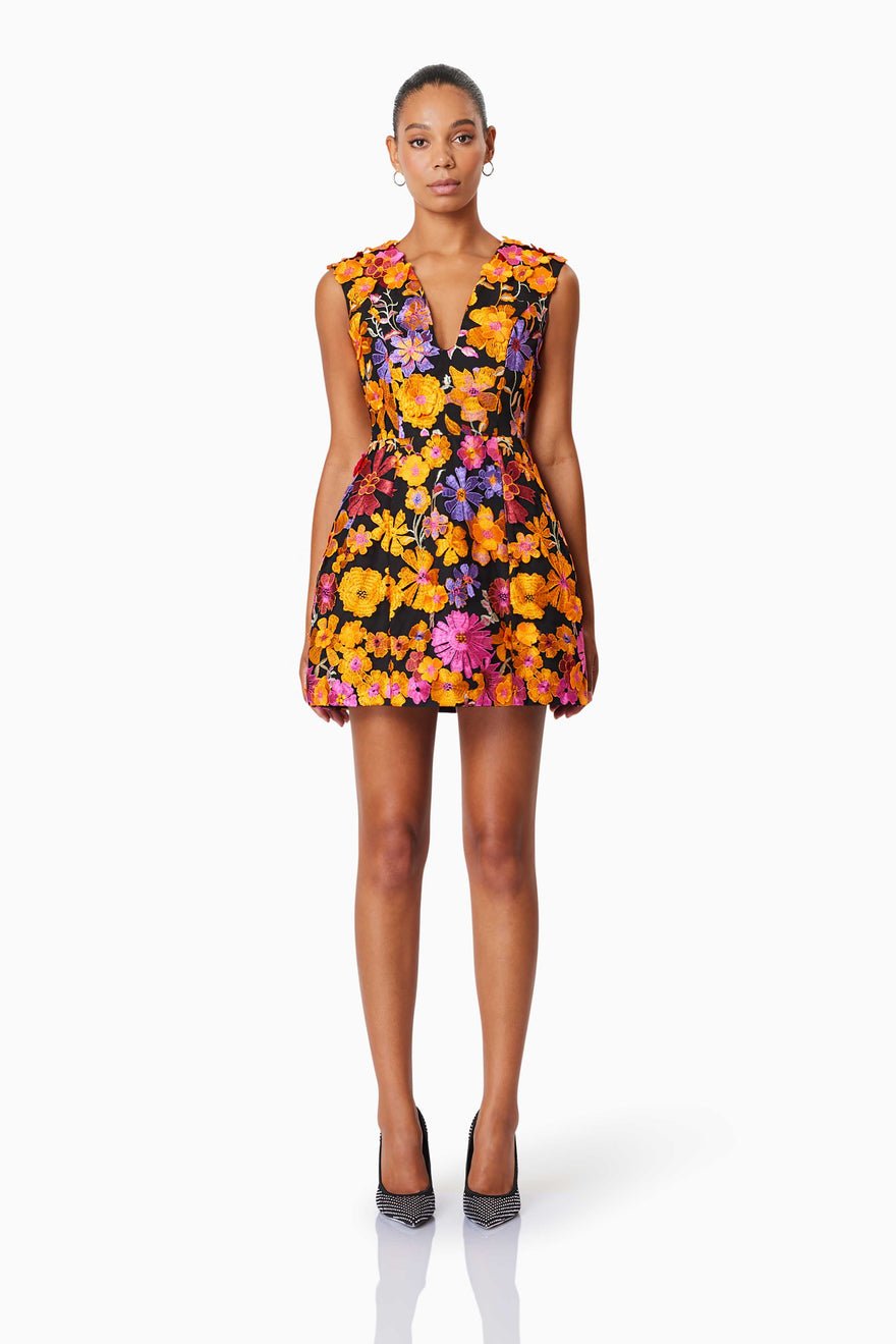 Elliatt Alessandra Mini Dress - Orange Multi photo 3