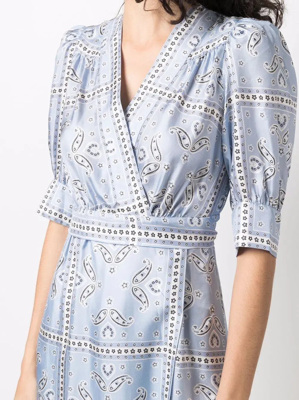 Sandro Enrika Midi Dress Sky Blue Size 6 photo 4