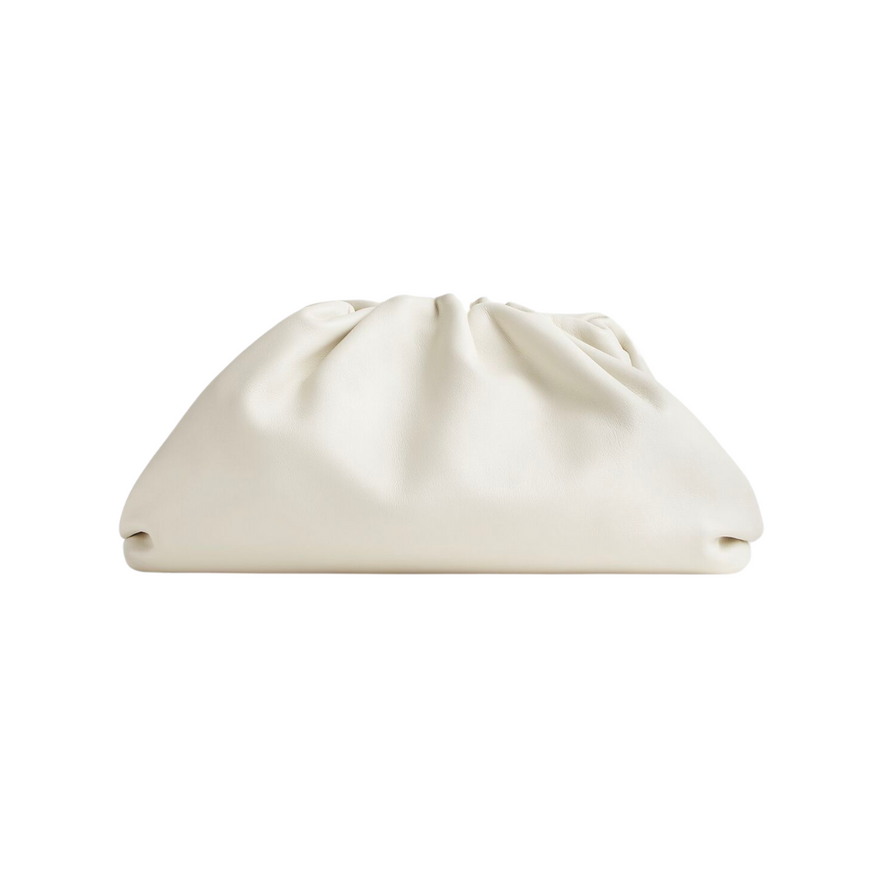 Bottega Veneta Leather Pouch Clutch (white) photo 2