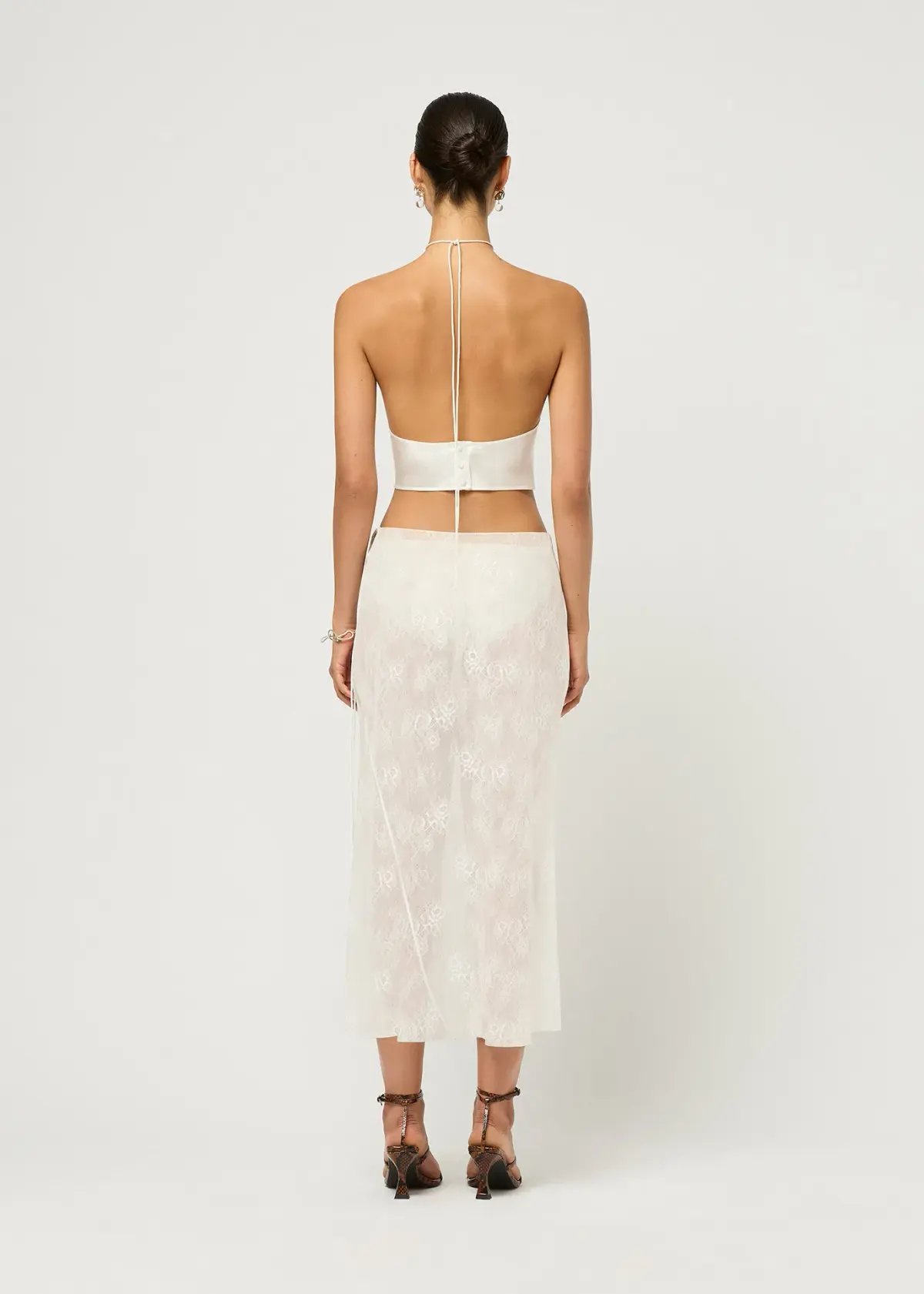 Maison Essentiele Lace Skirt in Optic White Size 8 photo 2