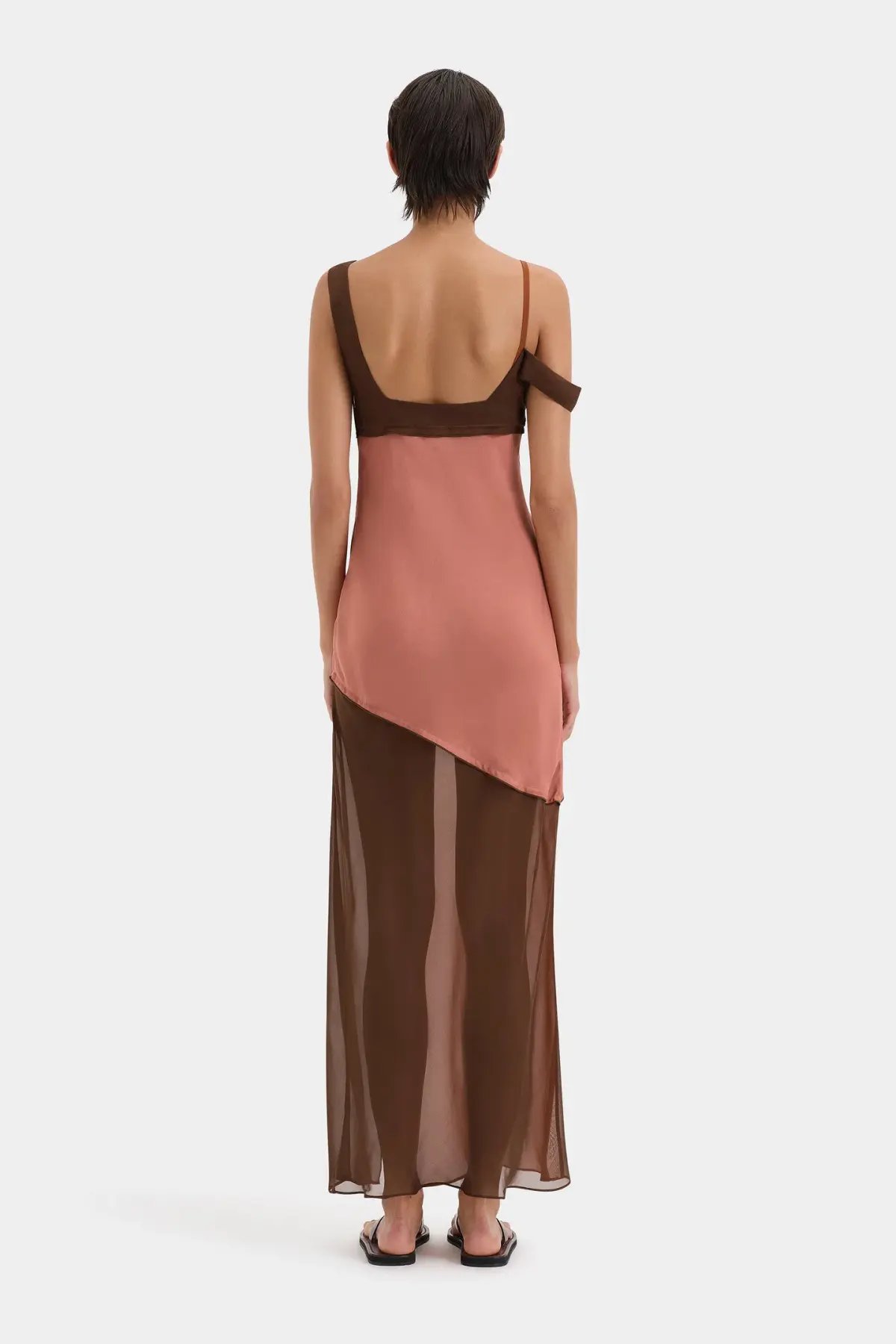 Sir the Label Halcyon Midi Dress Pink/Brown Almond Splice Size 6 photo 3