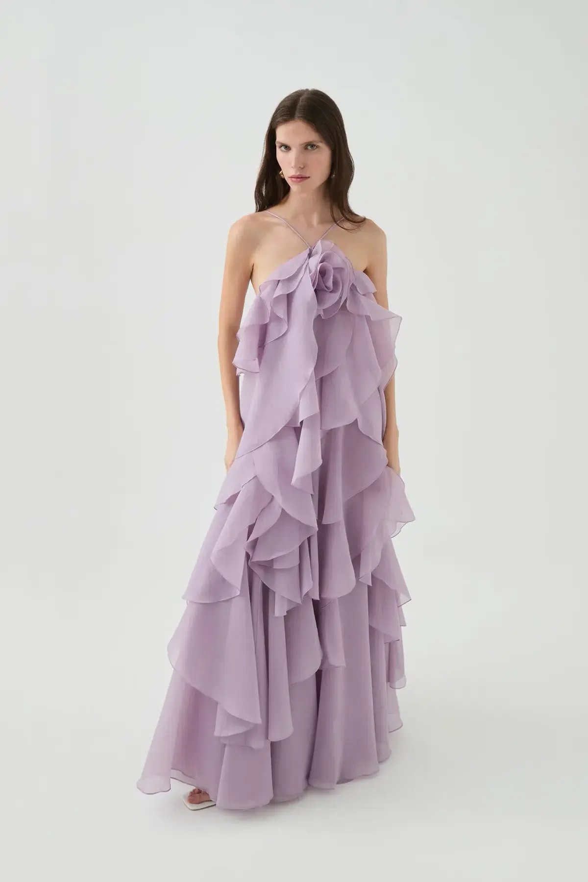 Aje Pandorea Layered Maxi Dress in Lilac Size 12 photo 2