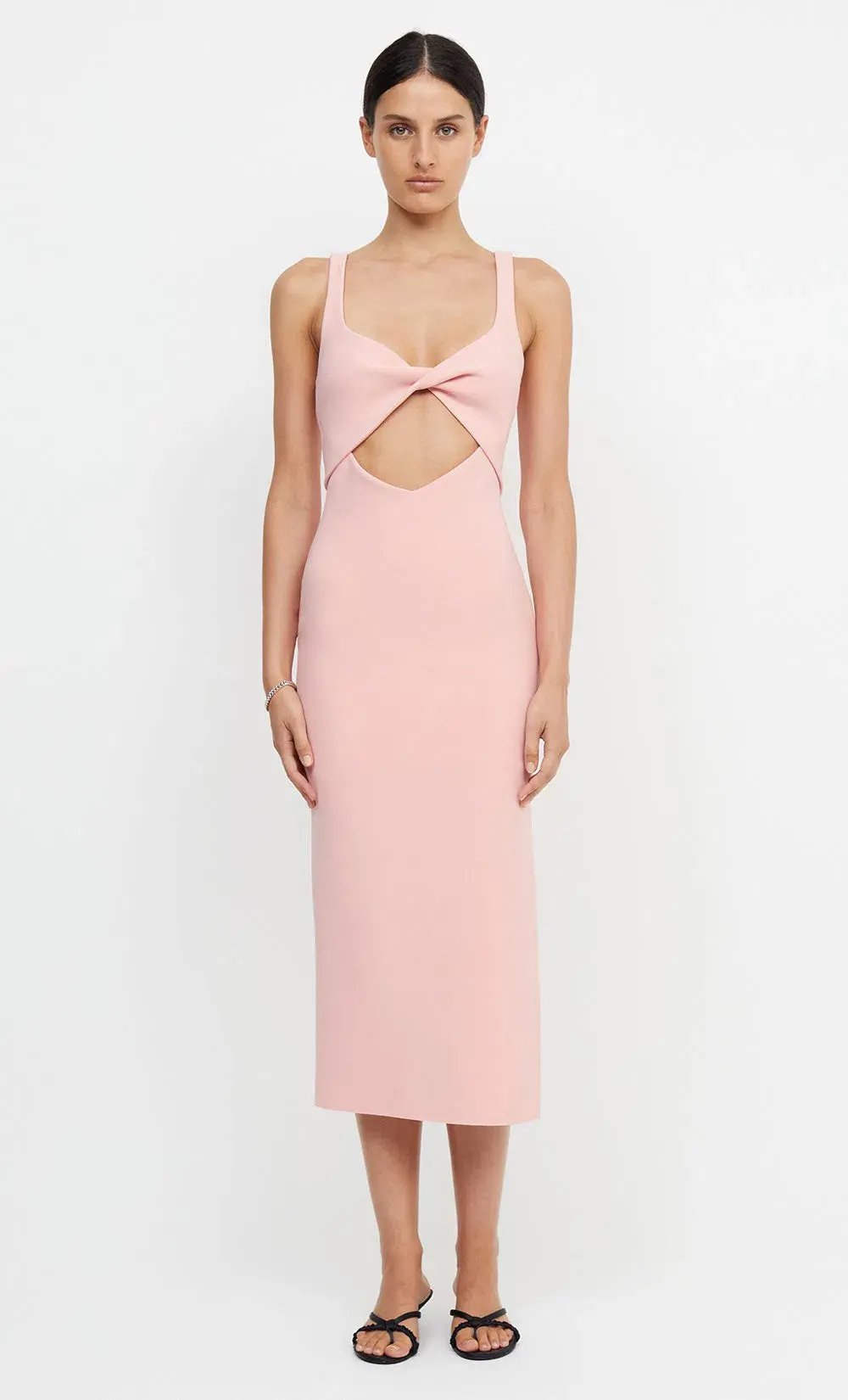 Bec & Bridge Joelle Cut Out Detail Midi Dress in Guava Pink Size 6 photo 2