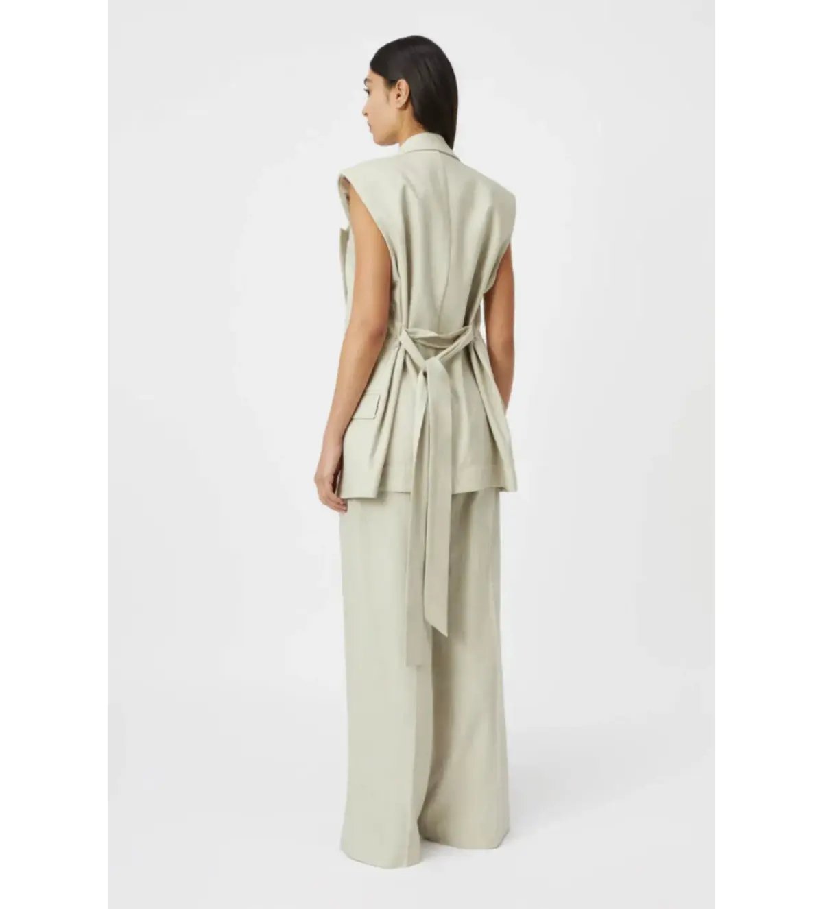 Camiilla and Marc Coen Vest Suit and Pants Sage Green Size 8 photo 3