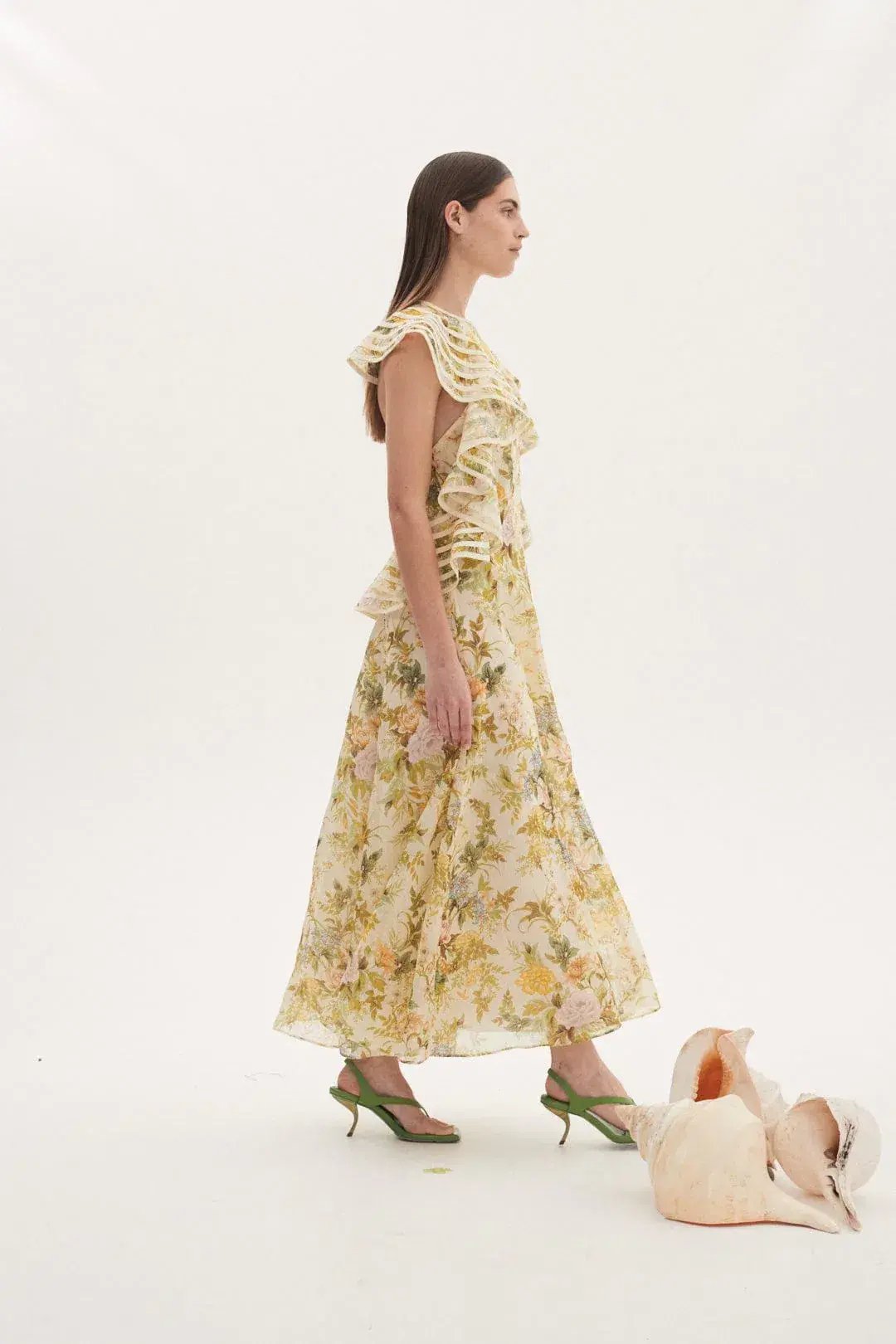 Alemais Eden Flounce Midi Dress Floral Size 8 photo 4