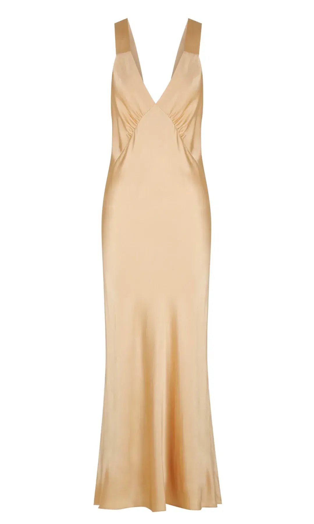 Shona Joy Felicity Plunge Midi Dress in Porcini Gold Size 6 photo 3