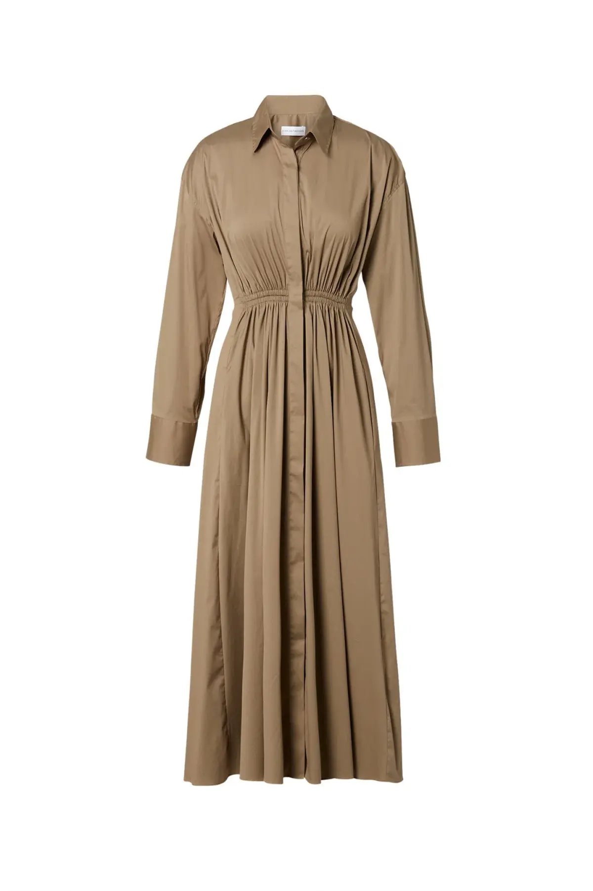 Scanlan Theodore Cotton Gathered Dress in Doe Size 6 photo 3