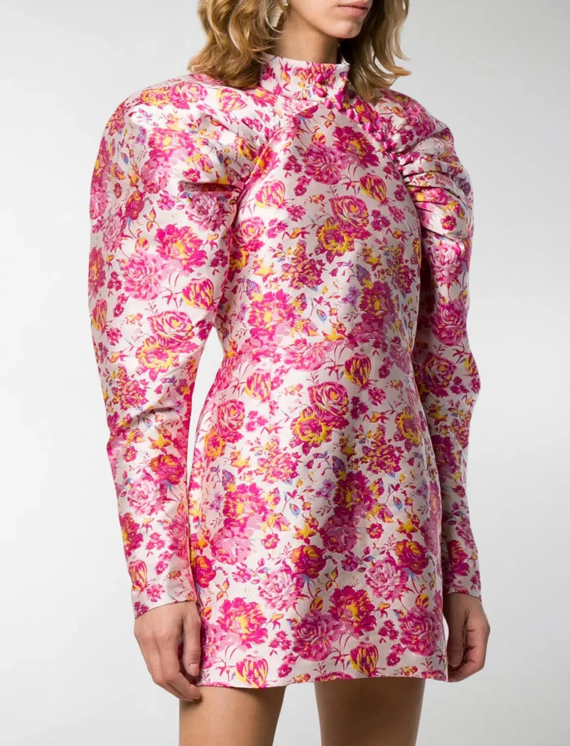 Rotate by Birger Christenson Ruched Floral Jacquard Mini Dress Size 8 photo 2