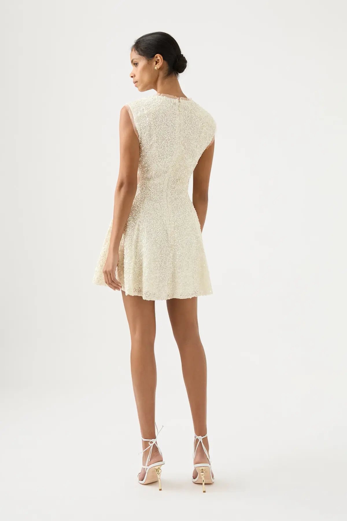 Aje Mirage Beaded Mini Dress Ivory Size 8 photo 3