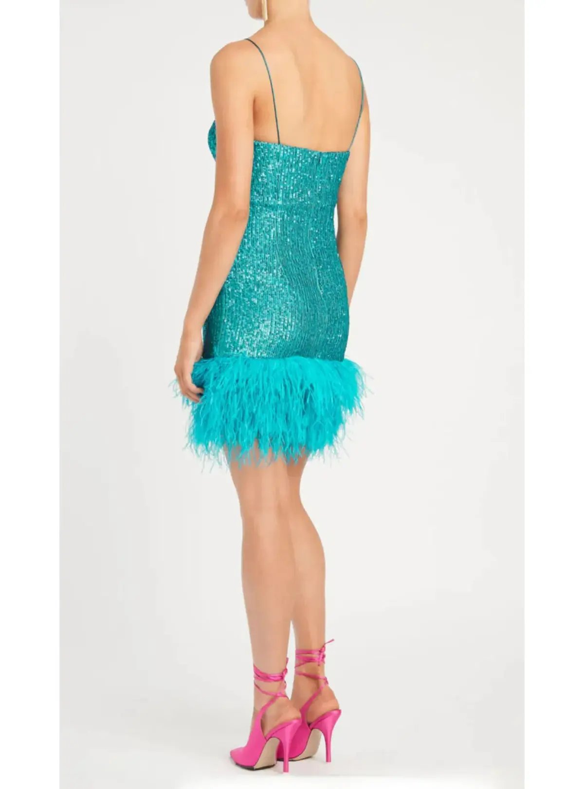 Rebecca Vallance Missing Hours Mini Dress Turquoise Size AU 14 photo 3