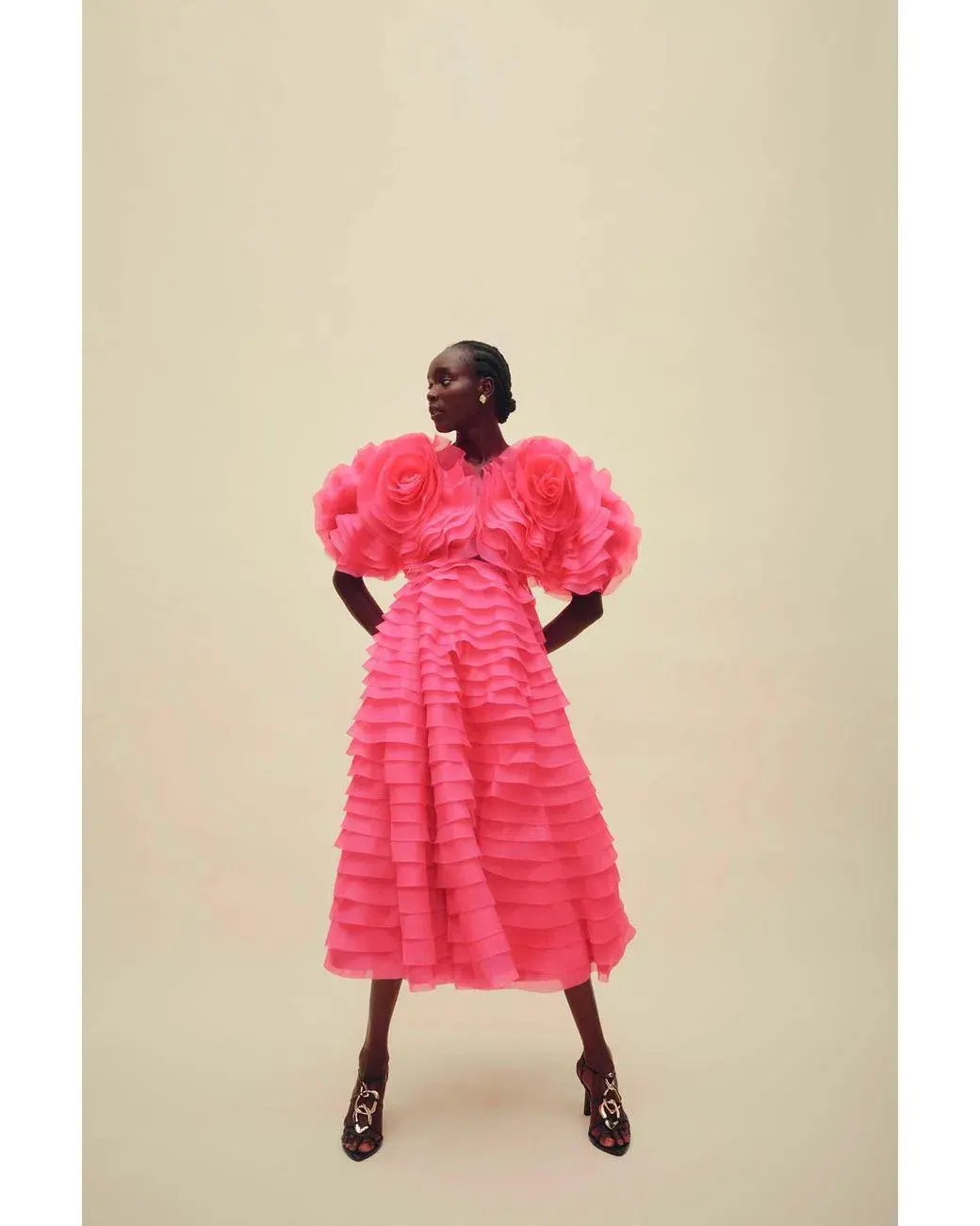 AJE Amour Ruffle Midi Dress in Berry Size 16 photo 3