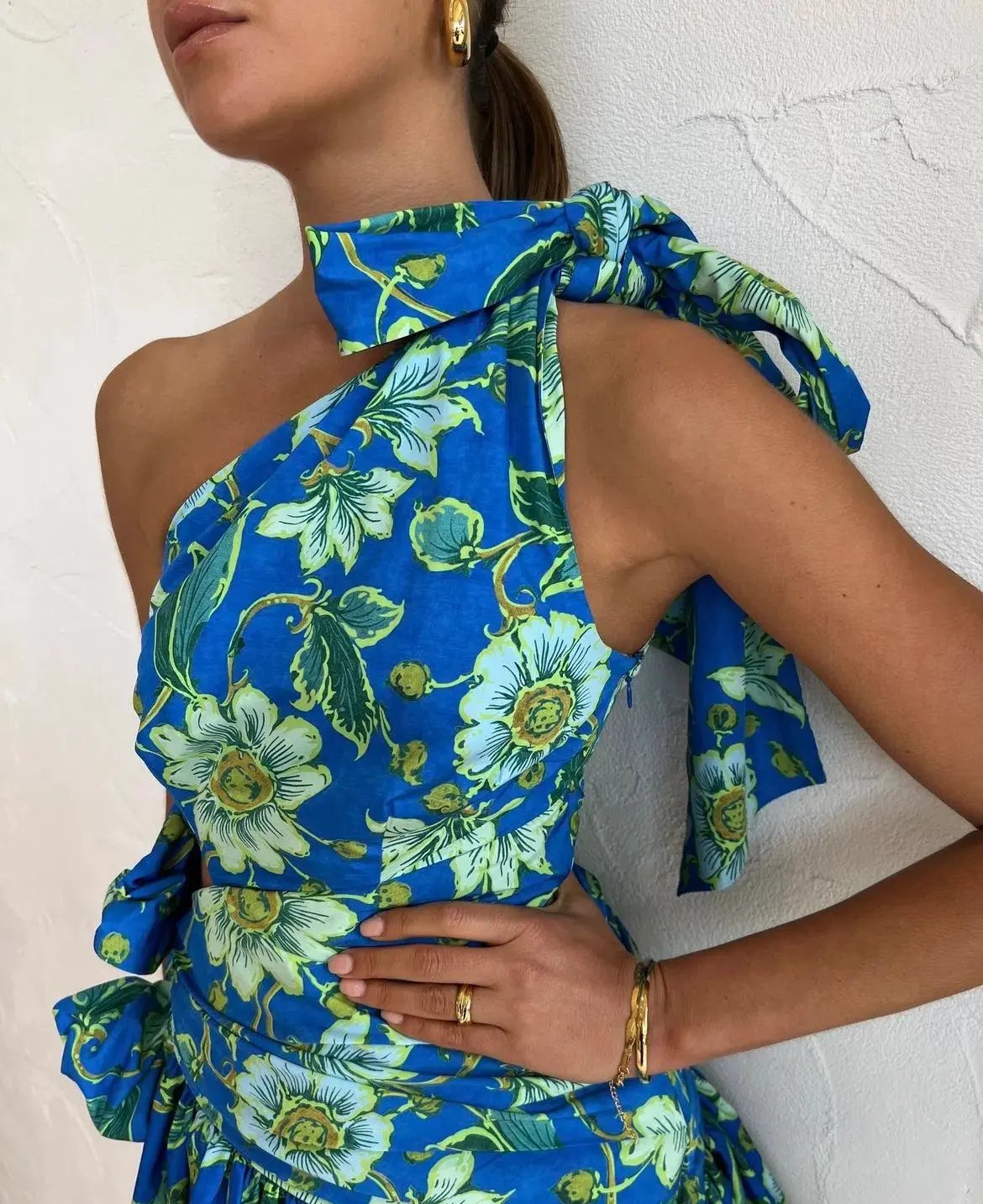 Alemais Winnie One Shoulder Mini Dress Floral Size 10 photo 2