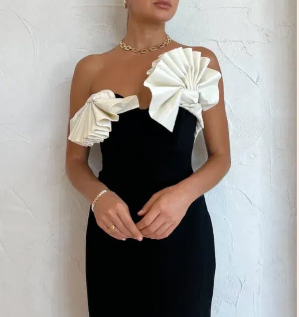 Rachel Gilbert Lavina Midi Dress Black/Ivory Size 0 / AU 6 photo 4
