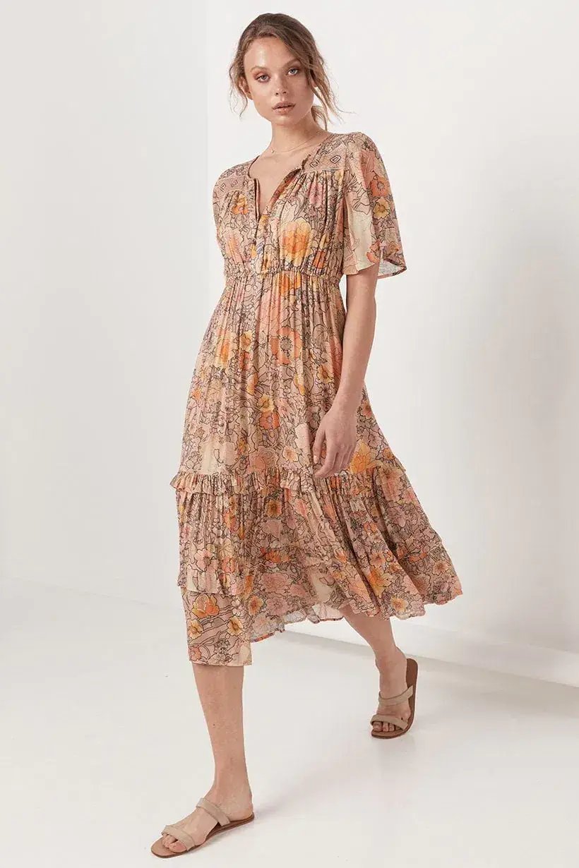 Spell & The Gypsy Amethyst Garden Party Dress Peach Size XS / AU 6 photo 3