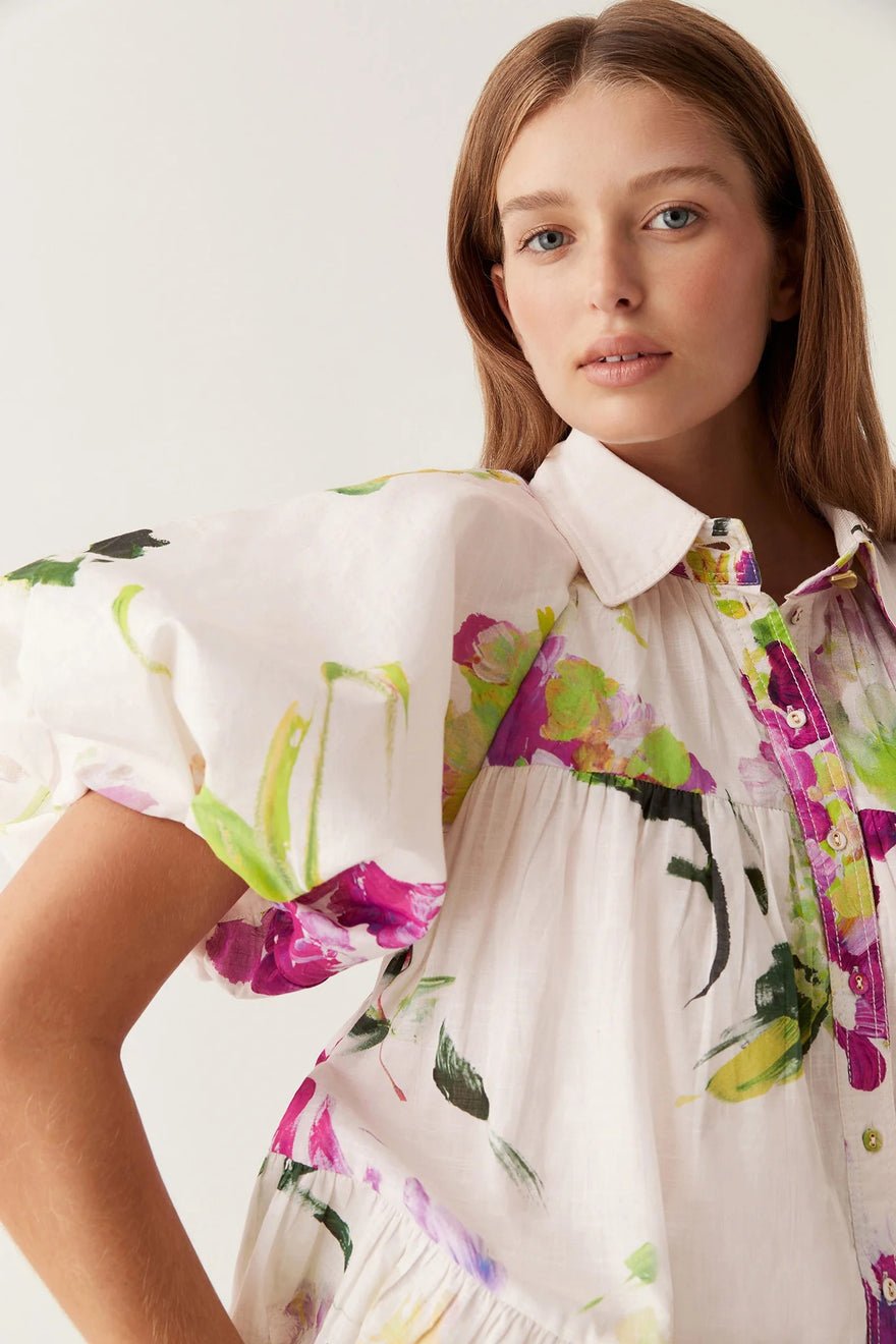 Aje Pablo Smock Mini Dress - Wild Hydrangea photo 4