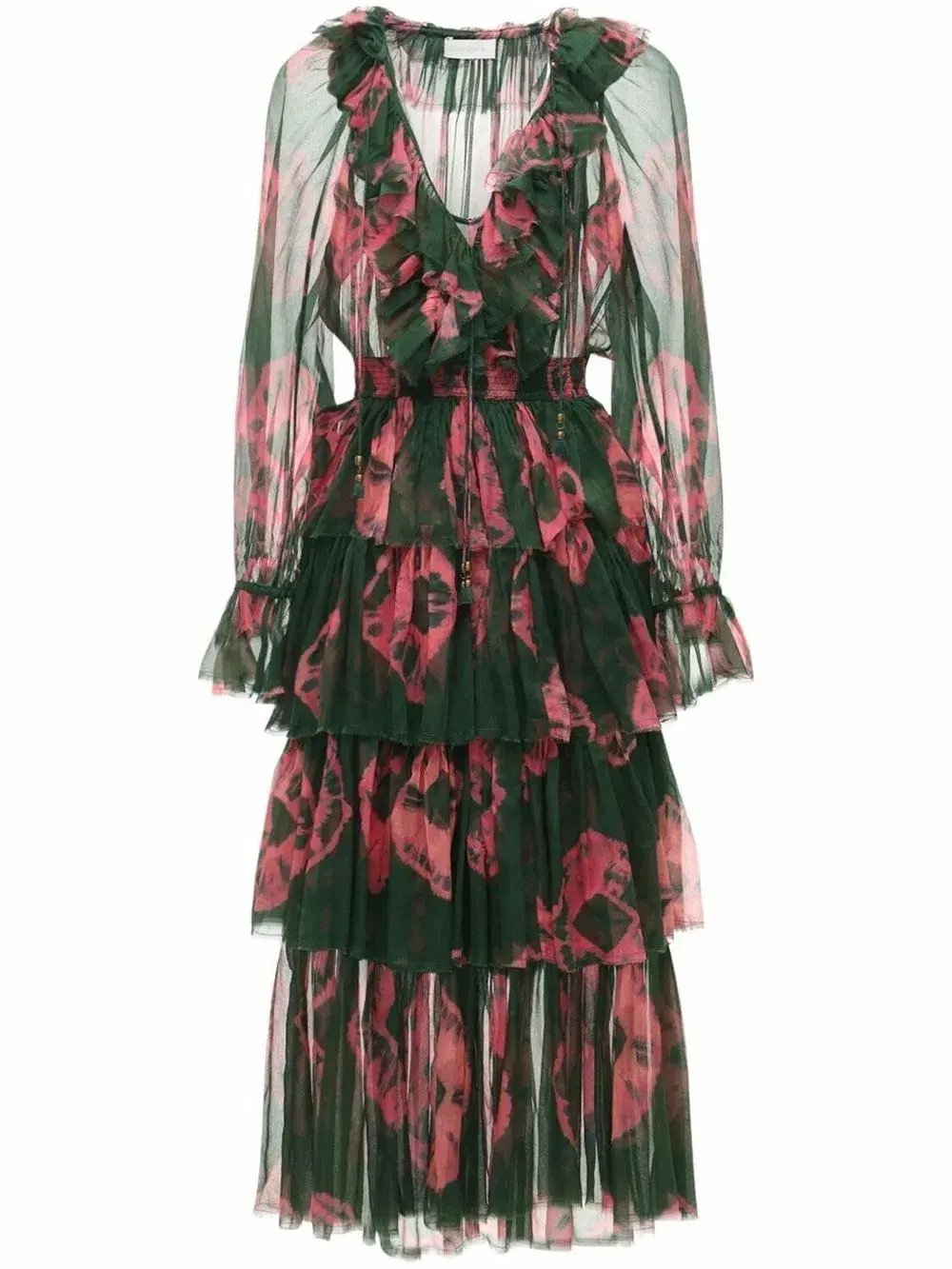 Zimmermann Poppy Tiered Frill Dress Multi Size AU 12 photo 3
