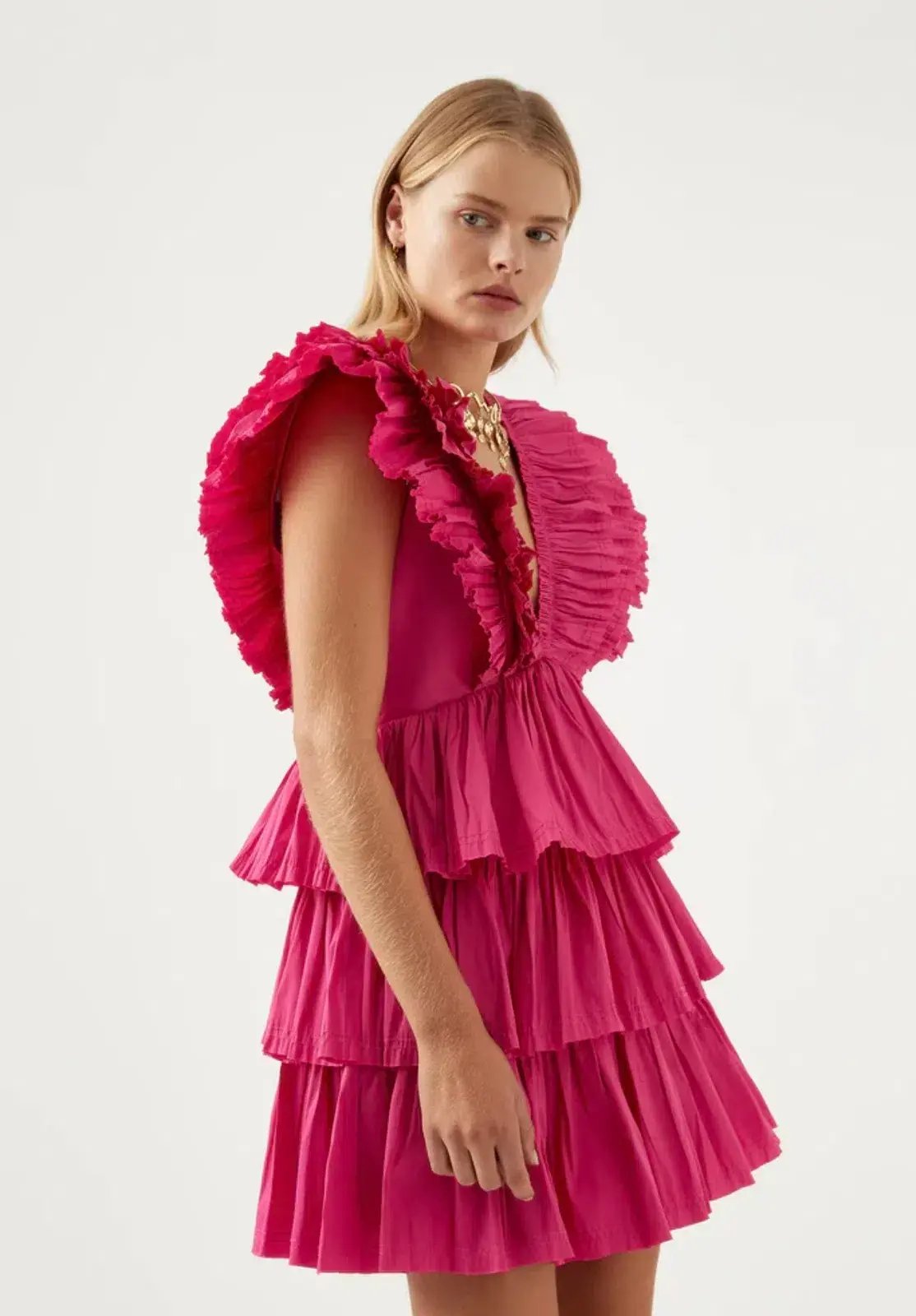Aje. Rhythmic Frilled Mini Dress AU 6 photo 3